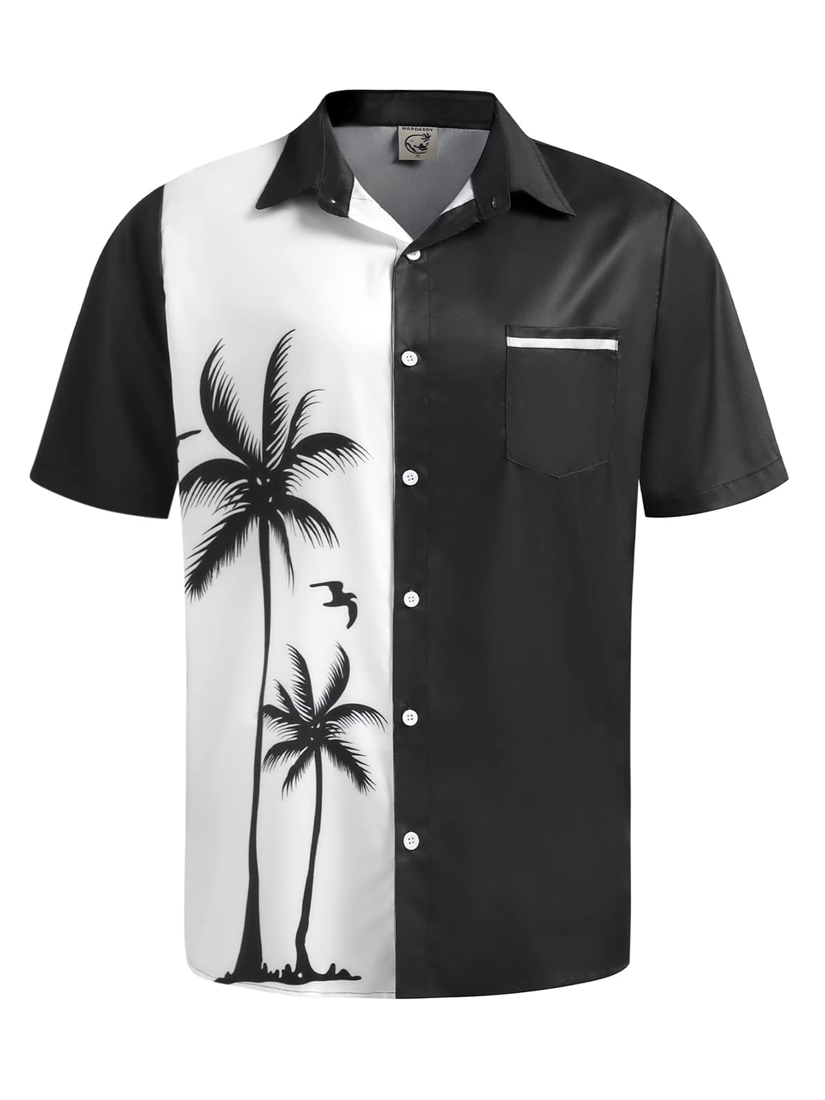 Hardaddy Men's Hawaiian Shirt Short Sleeves Coconut Printed Button Down Summer B