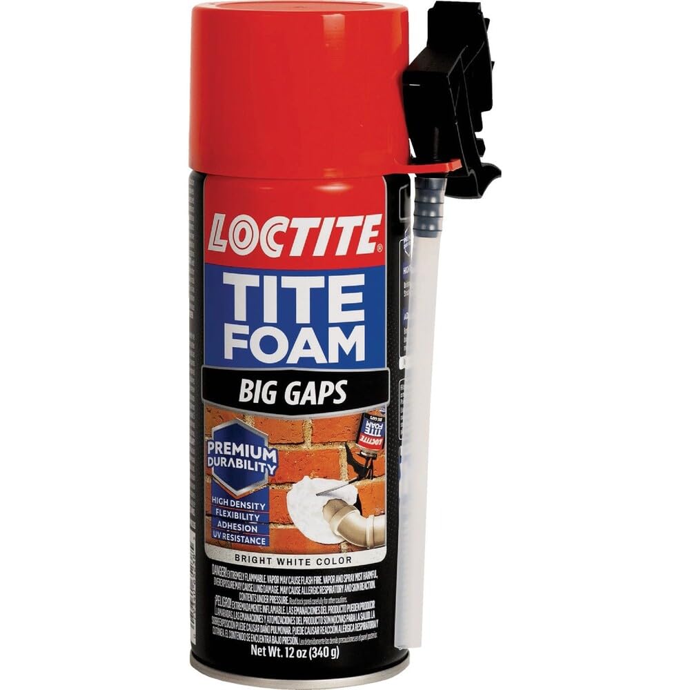 Loctite Tite Foam Big Gaps Spray Foam Sealant, 12 fl oz Can, 1 Pack - Polyuretha