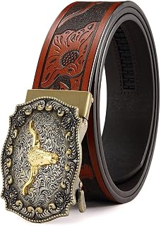 Ratchet Cowboy Belt, Western Ratchet Belt, Ratchet Western Belt with Automatic Cowboy Buckle
