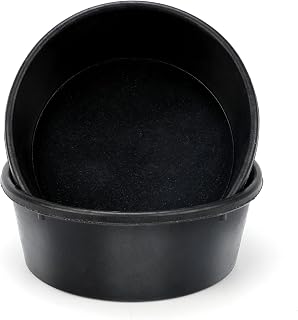 GINDOOR 2Pcs Rubber Feed Pan, 1 Gallon Horse Feed Bucket | 10.6 x 4.1 Inches Utility Feed Bucket ,Chicken Dust Bath, Livestock Water Bowl for Pig Goat Chicken Dogs Farm Small Animal
