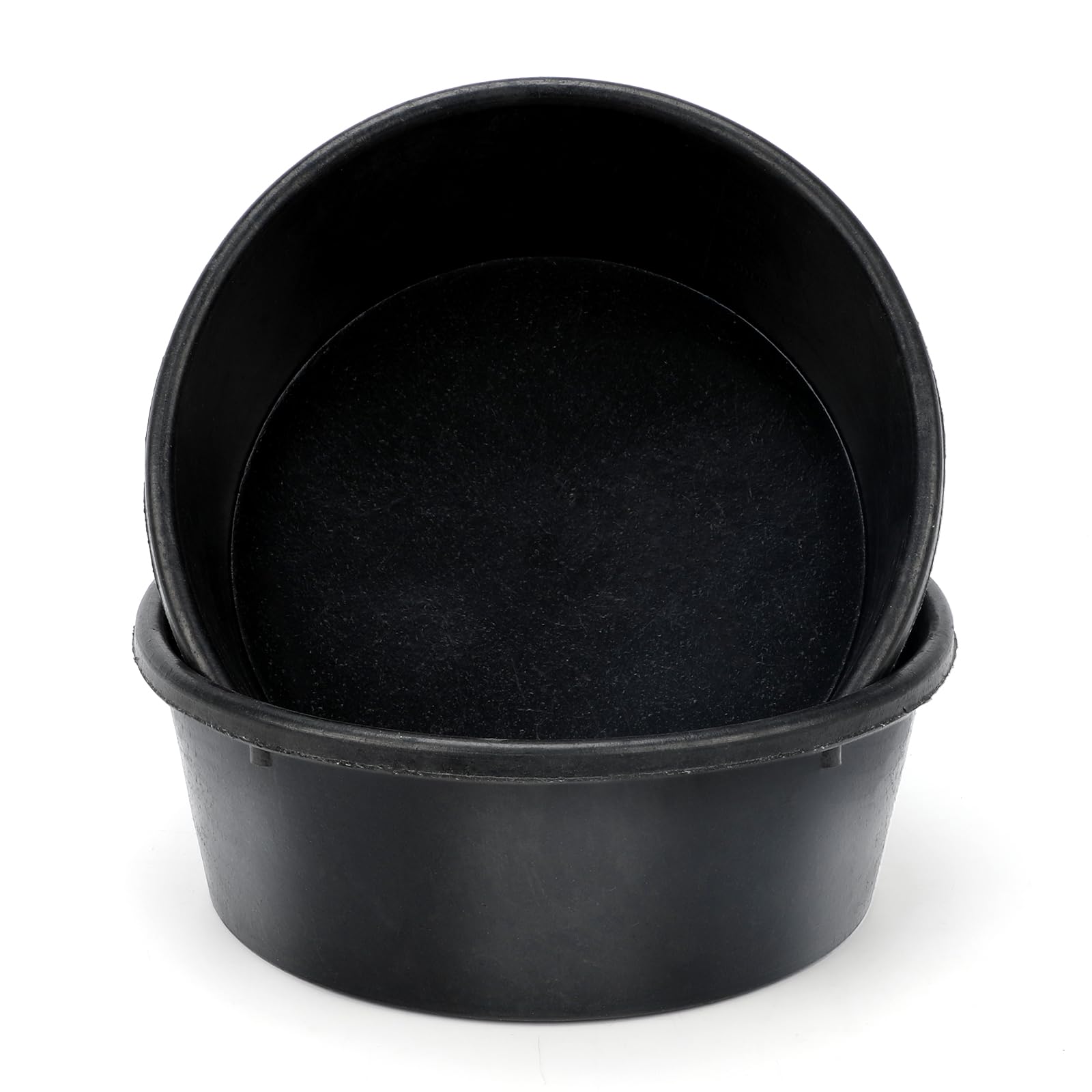GINDOOR 2Pcs Rubber Feed Pan, 1 Gallon Horse Feed Bucket | 10.6 x 4.1 Inches Uti