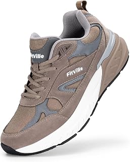 FitVille Mens Extra Wide Fit Trainers Walking Shoes with Arch Support High Rebound Comfortable Running Sneakers for Flat Feet Plantar Fasciitis