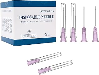18 Gauge 1 Inch Needle (100 Pack), Sterile Disposable Injection Luer Lock Industrial Accessories Needles,Individually Wrapped