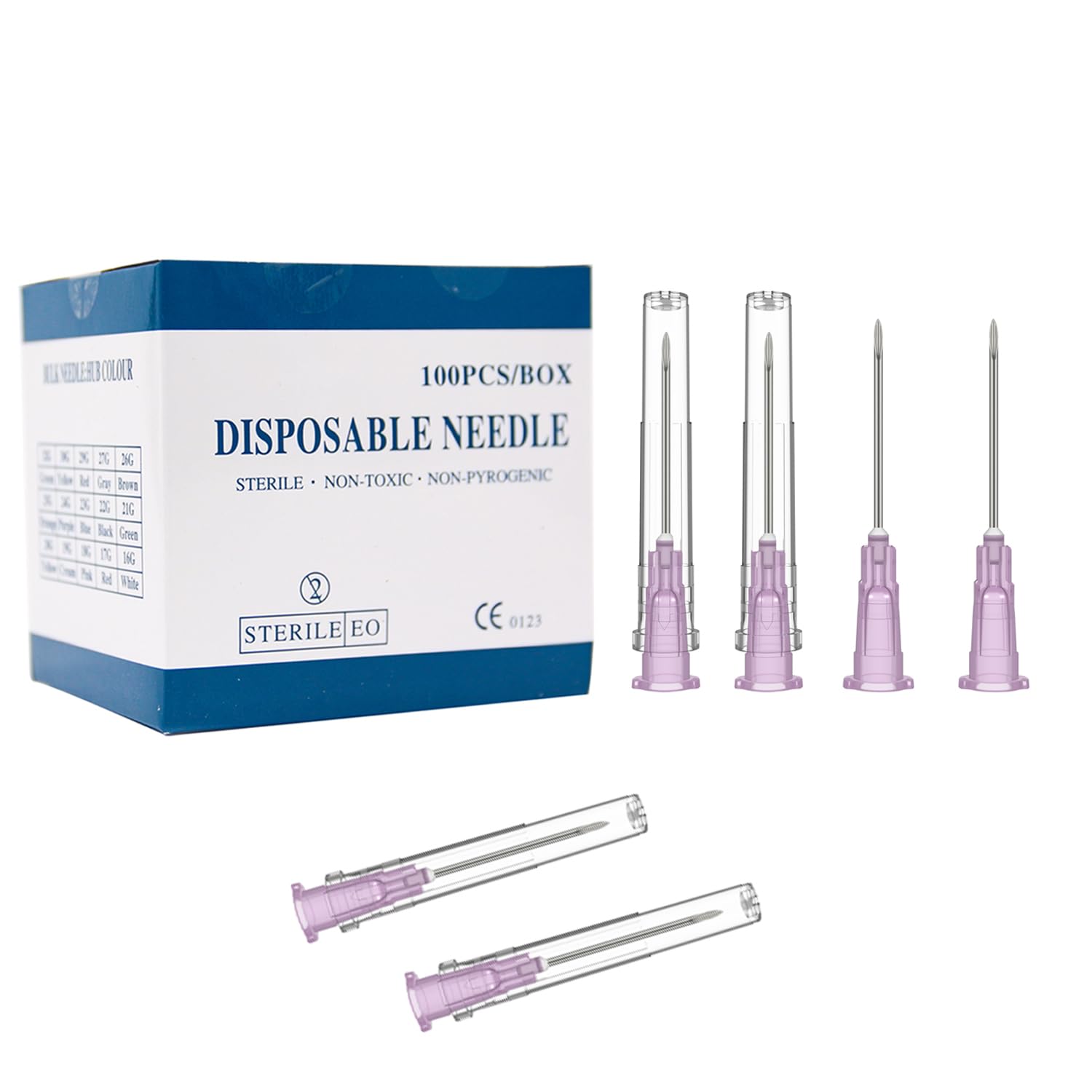 18 Gauge 1 Inch Needle (100 Pack), Sterile Disposable Injection Luer Lock Indust