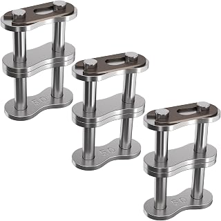 CustomyLife 3pcs #50-2 Double Strand Roller Chain Connecting Link | Carbon Steel, Adjustable, Rustproof, Roller Chain Connector Link, for 10A-2#50H-2 Roller Chain