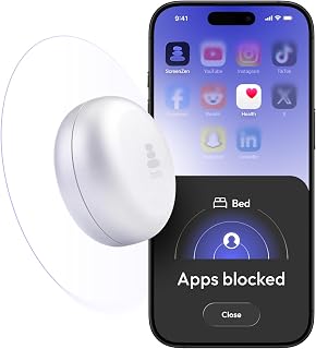 ScreenZen Halo - App Blocker & Reduce Screen Time | Stop Scrolling in Bed, Location-Based Phone Distraction Blocker, For iPhone, Android & Tablets, Subscription-Free