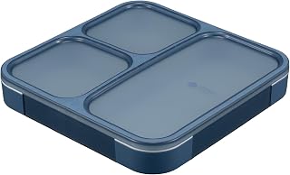 CB Japan Food Man Bento Box, Standable, Slim, 800ml [Antibacterial] Ash Navy, Leak-Resistant, W-Sealing, 4-Point Lock for Secure Fixation DSK