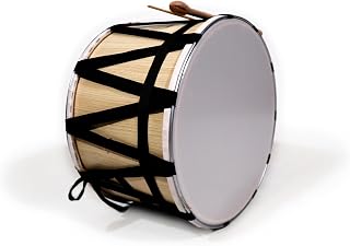 Turkish Davul Tapan Rope Drum 15.7 Inch (40 cm), Natural Wood | Wooden shell, synthetic heads, adjustable tuning, carry bag and two beaters