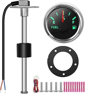 RUPSE Fuel Sender Unit Boat Fuel Tank Sending Unit Fuel Water Level Sensor Stainless Steel Fuel Sender and Fuel Gauge for Boat Car Truck RV (8" (200mm))