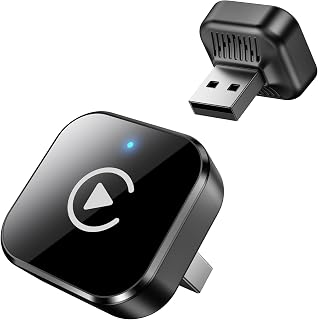 Wireless CarPlay Adapter, Plug & Play USB/USB-C CarPlay Wireless Adapter, Wired to Wireless CarPlay Auto Reconnect, Stable Android Auto Wireless Adapter, Compatible with iPhone iOS 10+, Black