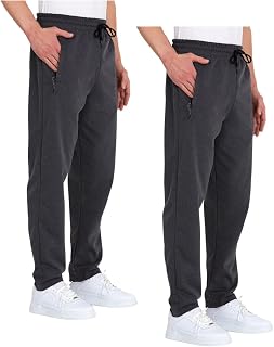 COMEOR Men's Jogging Bottoms with Zip Pockets Cotton Training Trousers – Sports Trousers Jogging Bottoms Men Joggers Boys Casual Trousers