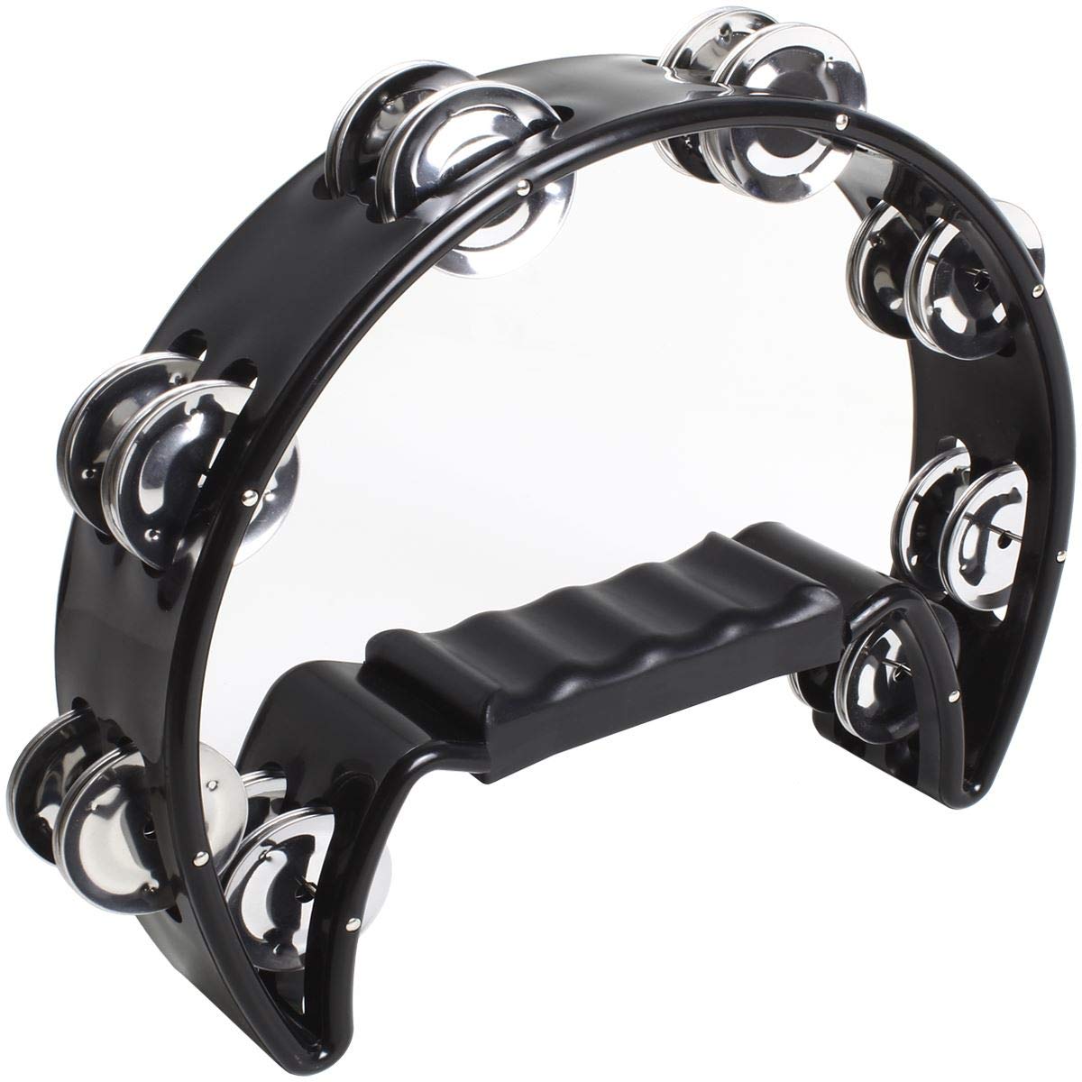 iGadgitz Xtra U6994 - Half Moon Hand Tambourine Double Cutaway Tambourine - Musi