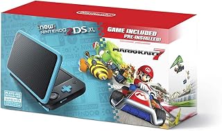 New Nintendo 2DS XL - Black + Turquoise With Mario Kart 7 Pre-installed - Nintendo 2DS