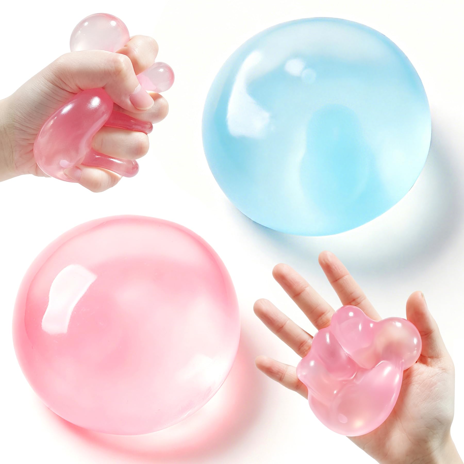 2 Pcs Coconut Oil Squishy, Shapeable No Rebound Stress Relief Ball, Fun Sensory 