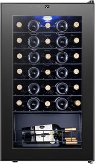 Yeego 34 Bottle Wine Fridge, Wine Cooler Refrigerator | 38-65°F Freestanding Wine Cellar with Digital Temperature Control, Double-Layer Glass Door, LED Light for Home, Office & Bar
