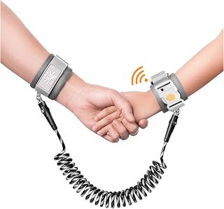 WSZCML Anti Lost Wrist Link,Toddler Leash with Induction Lock,6.5ft Black | Anti Lost Wrist Link For Kids,Adjustable,Safety,Induction lock,Reflective Tape,360°revolving,for parks, malls, airports