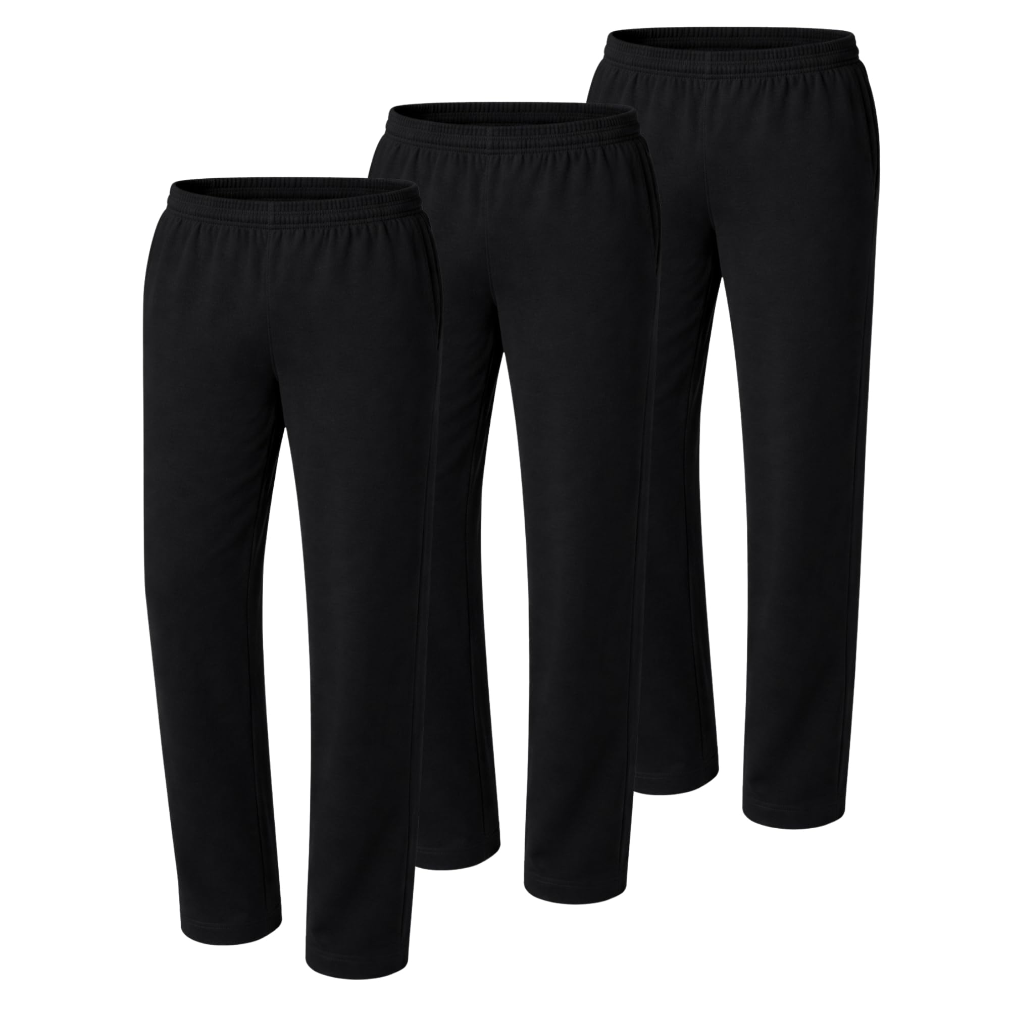 Hanes Men's Sweatpants Pack - 3-Pack - Essentials Midweight Cotton Jersey Lounge