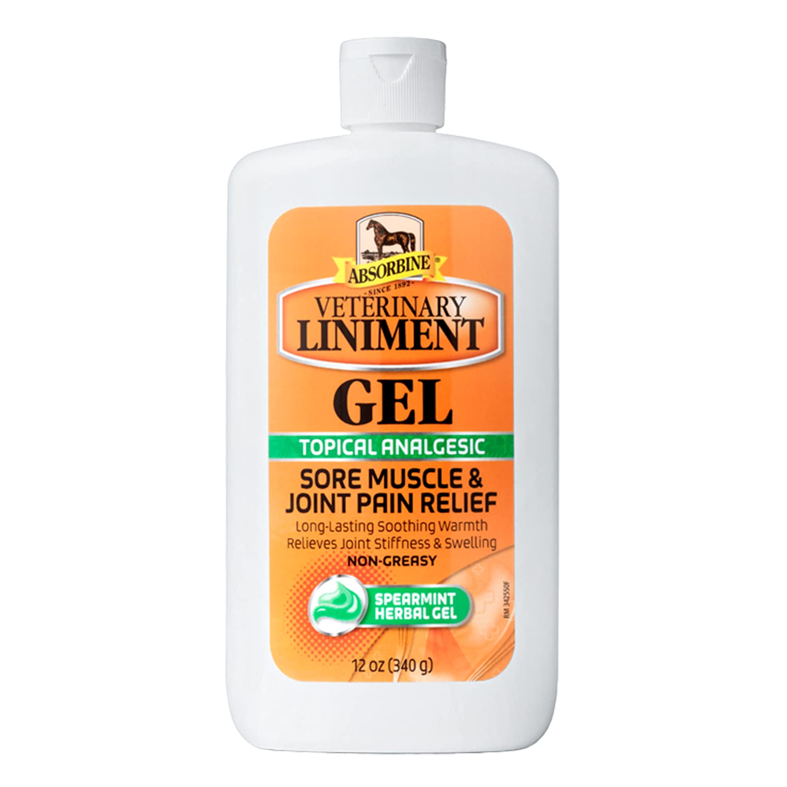 Absorbine Veterinary Liniment Gel, 12 oz Bottle | Gel Format, Menthol Scent, Top