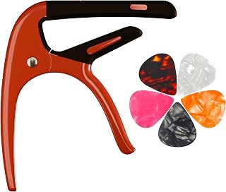 Capo for Acoustic Guitar, Guitar Capo for Electric Guitar, Ukulele and String Instruments, Guitar Capo, Guitar Kapo, Guitar Clamp (Red)