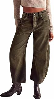 loveimgs Women's Womens Mid Rise Barrel Jeans Casual