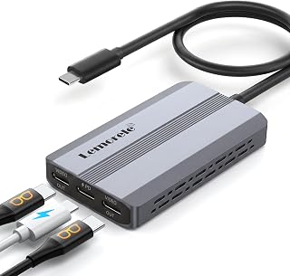 Lemorele USB-C Video Splitter, Dual USB-C Output 4K@60Hz, 100W PD | Compatible with Steam Deck, Switch 1 and Switch 2, Supports AR Glasses & Portable Monitors, Mac Only Mirror Mode