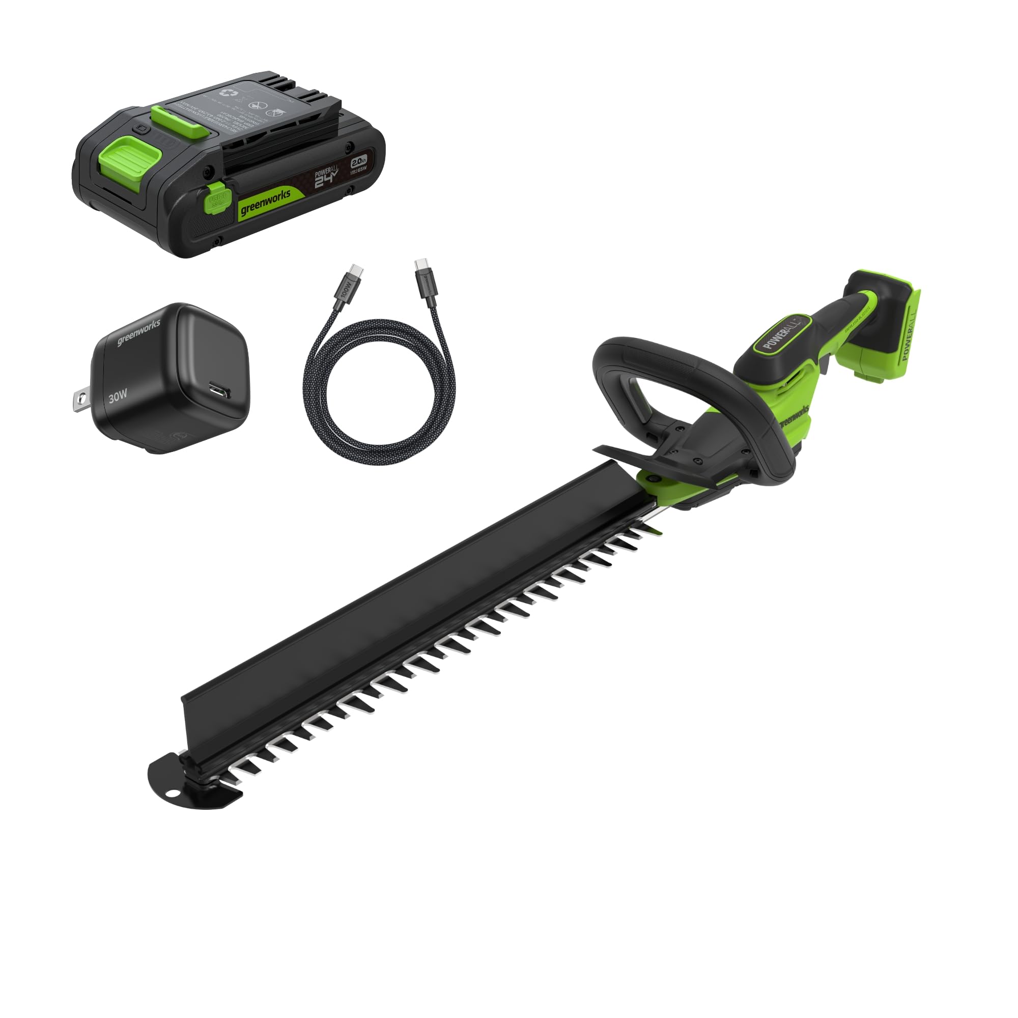 Greenworks 24V 20in Hedge Trimmer, 2.0 Ah Battery and Charger Included | Debris 