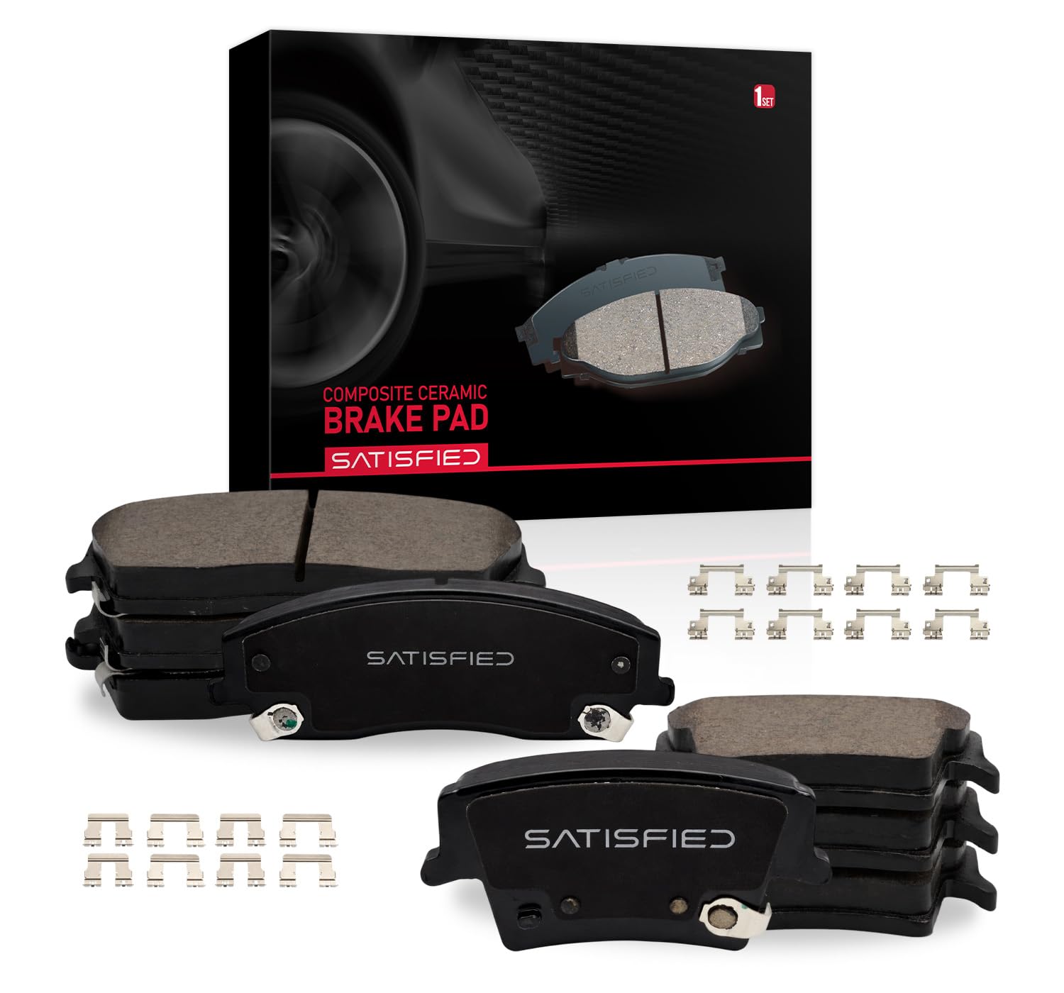 SATISFIED Ceramic Front Rear Brake Pads D1056 D1057 Fit For Charger 06-23 | Fit 