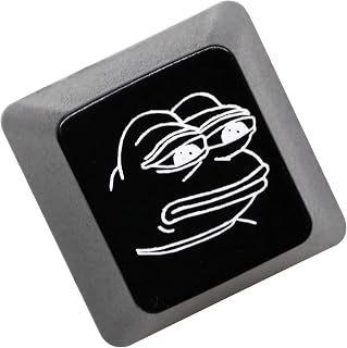 KPREPUBLIC Novelty Shine Through Keycaps ABS Etched Back lit Black red r1 ESC Sad Frog THX Meme Internet Trends (Black ESC SadFrog x1)