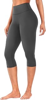 YEOREO Ease Womens Workout Capri Leggings Hidden Scrunch Gym Yoga Pants