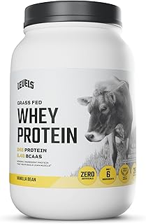 Levels Whey Protein Powder, No Artificial Ingredients, Vanilla Bean, 2LB | 24G of Protein, 5.4G BCAAs, Clean Ingredients, Hormone Free Dairy, No Fillers, No Added Sugar, No Junk