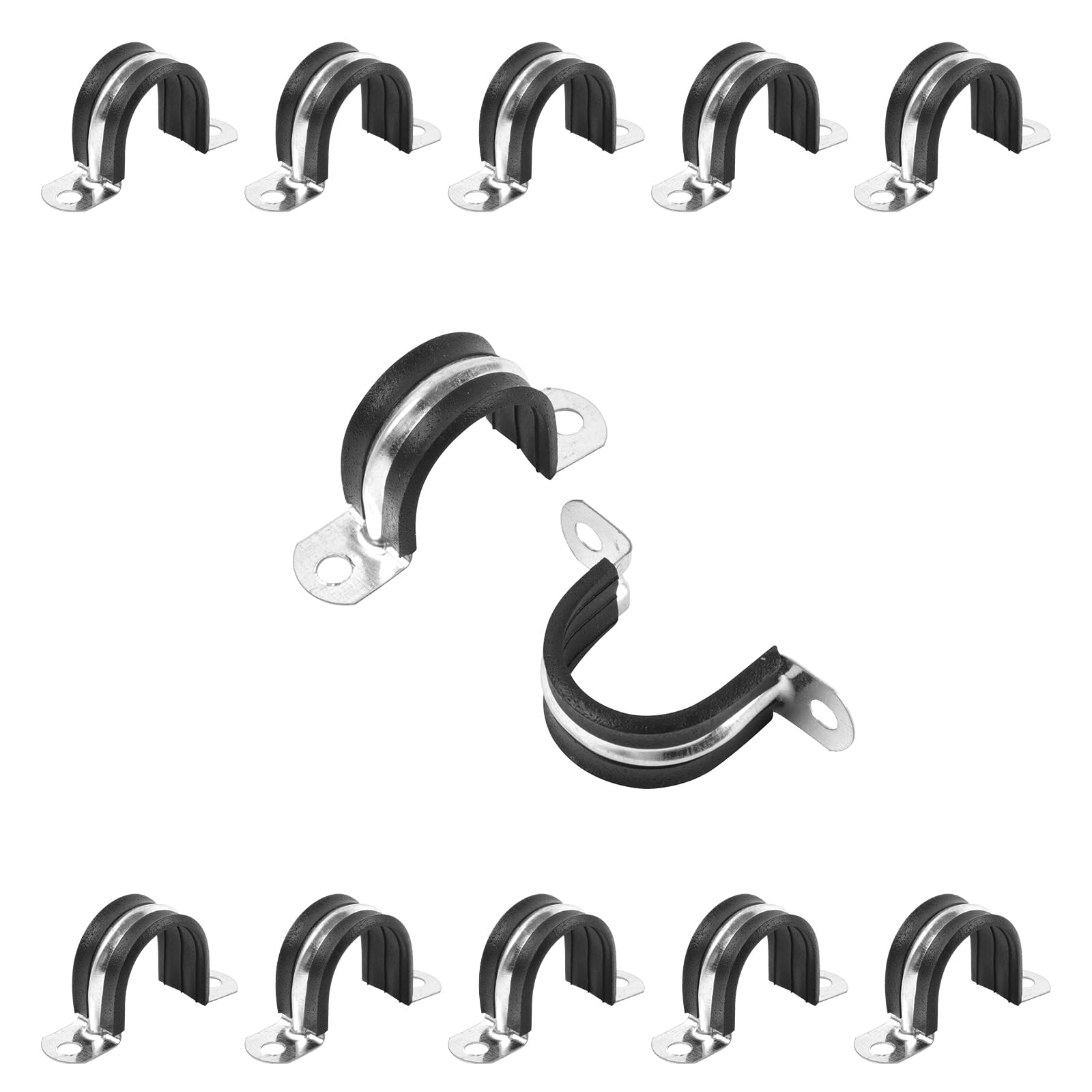 JDHGSHL 1 Inch Reinforced Rigid Pipe Strap, 2 Holes U Bracket Cable Clamp Hanger