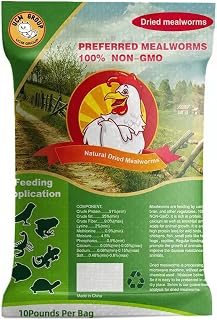 UCM GROUP 10LB Dried Mealworms for Wild Birds, Chickens, High Protein Organic Chicken Feed, 100% Non-GMO for Chickens, Ducks, Turtles and Reptiles