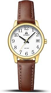 LN LENQIN Ladies Watches Analog Quartz Waterproof Watch for Women | Casual Women's Wrist Watches Easy Reader Womens Watch with Leather Strap