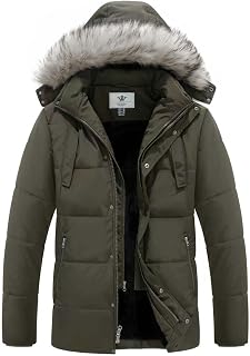 WenVen Men's Winter Puffer Coat Thicken Winter Warm Padded Jacket with Hood