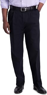 Haggar Men’s Classic Fit Iron Free Premium Khaki Pleated Pant