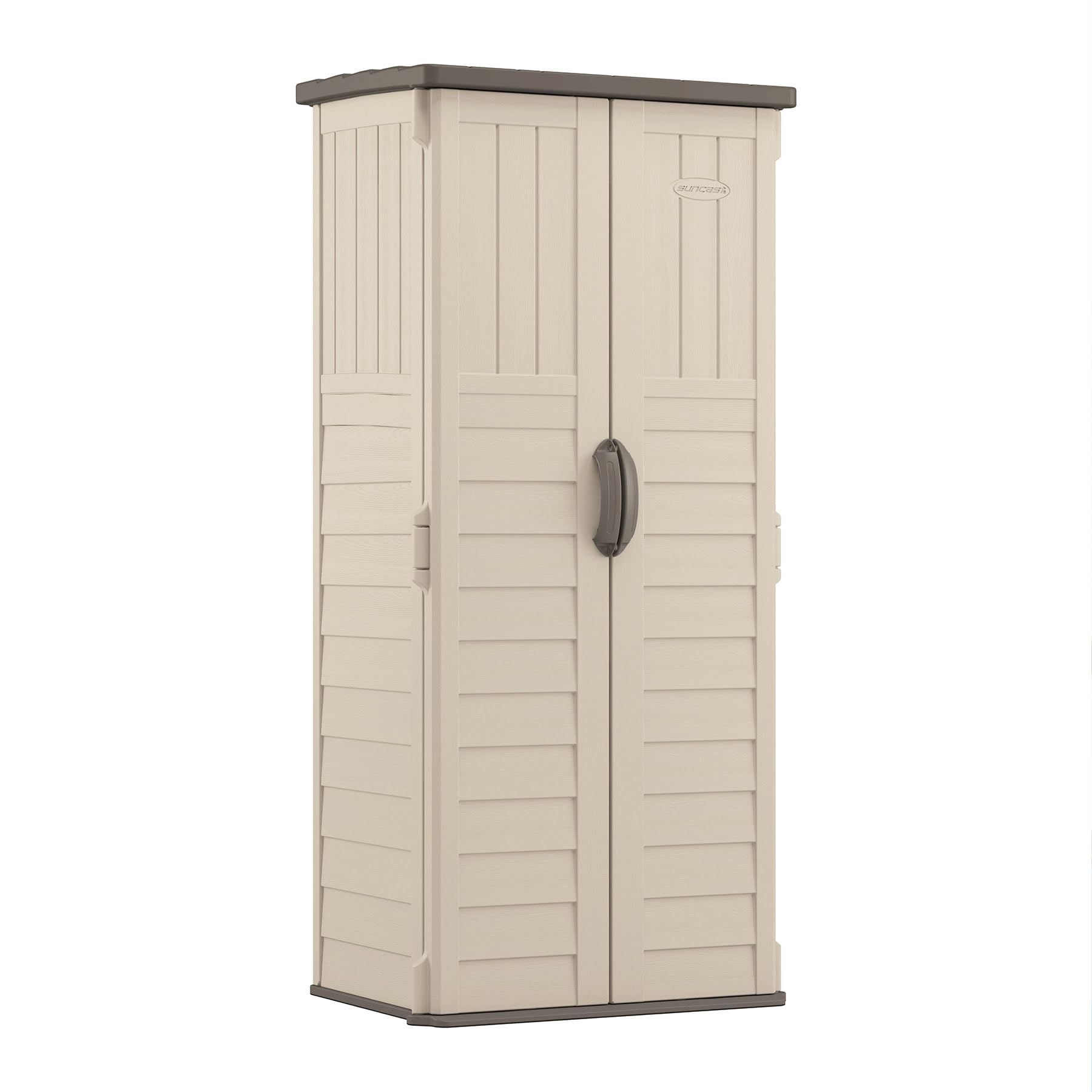 Suncast Vertical Outdoor Storage Shed with All-Weather Construction, Vanilla