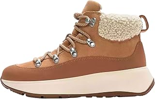 Fitflop F-mode Teddy-collar Warm Suede Lace-up Booties BottineFemme