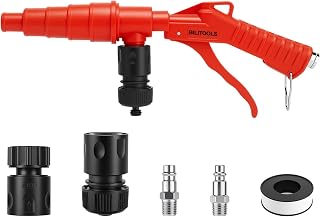 BILITOOLS Air &amp; Water Coolant Flush Gun, Lever Action Heater Core Flush Kit | 5/8" &amp; 3/4" Hose Adapters, Fits 0.75-1.57in Hoses, American &amp; European Air Line Fitting, Premium Brass Internal Valve