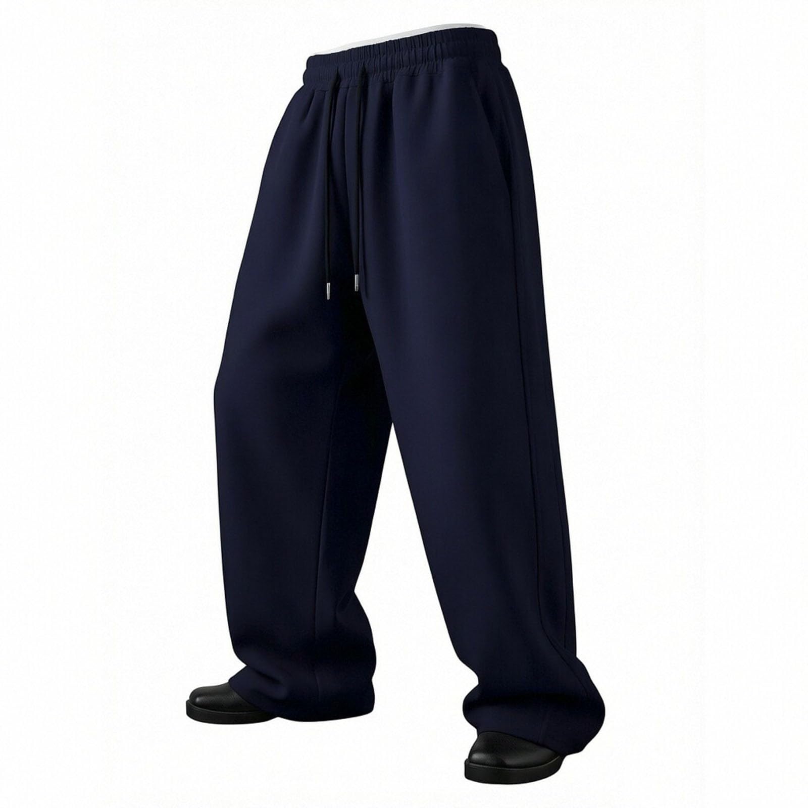 Ozmmyan Mens Baggy Sweatpants Casual Drawstring Elastic Waist Wide Leg Track Pan