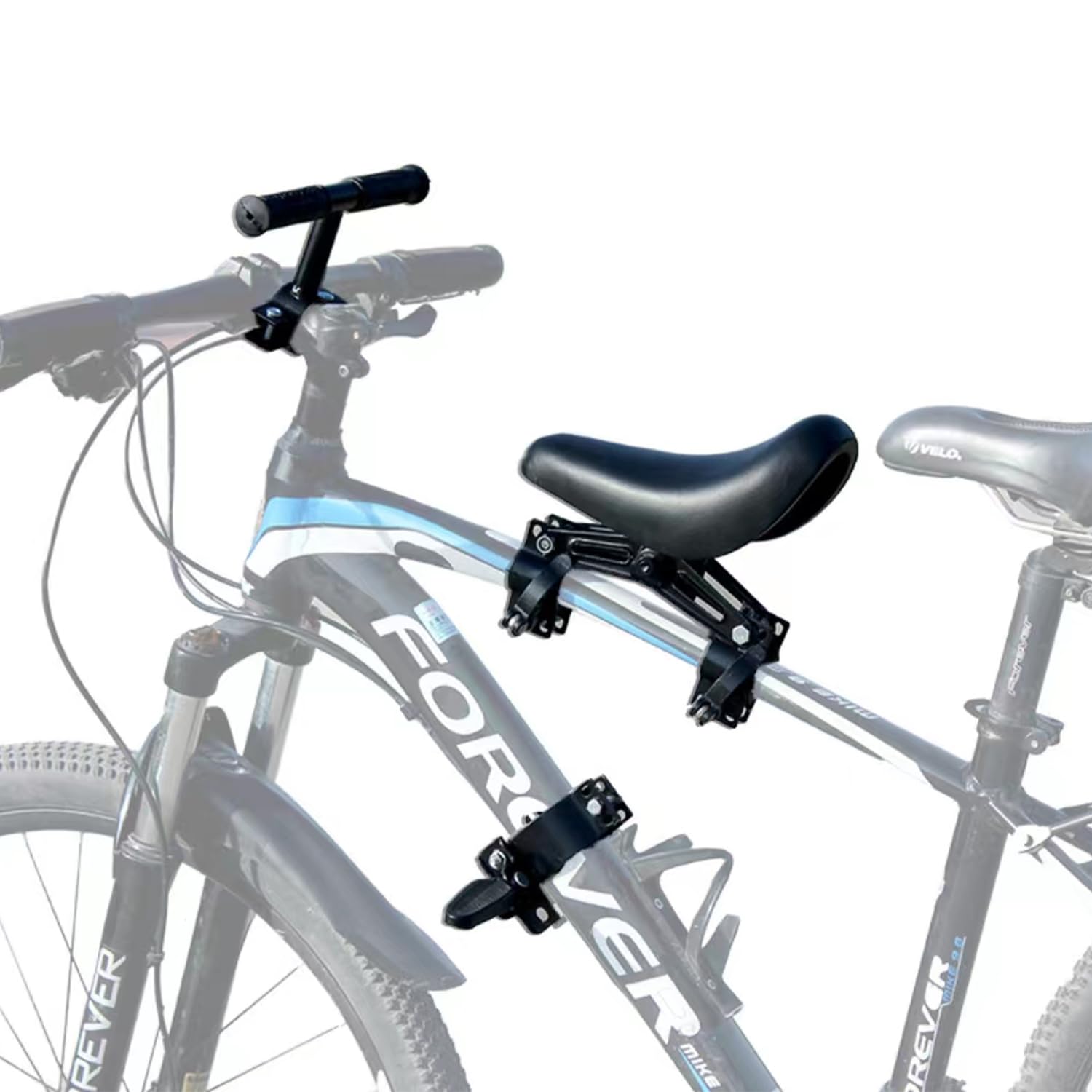 NELOMO Front Mounted Bicycle Seats for Children Kids Handlebars Foot Pedals Set 