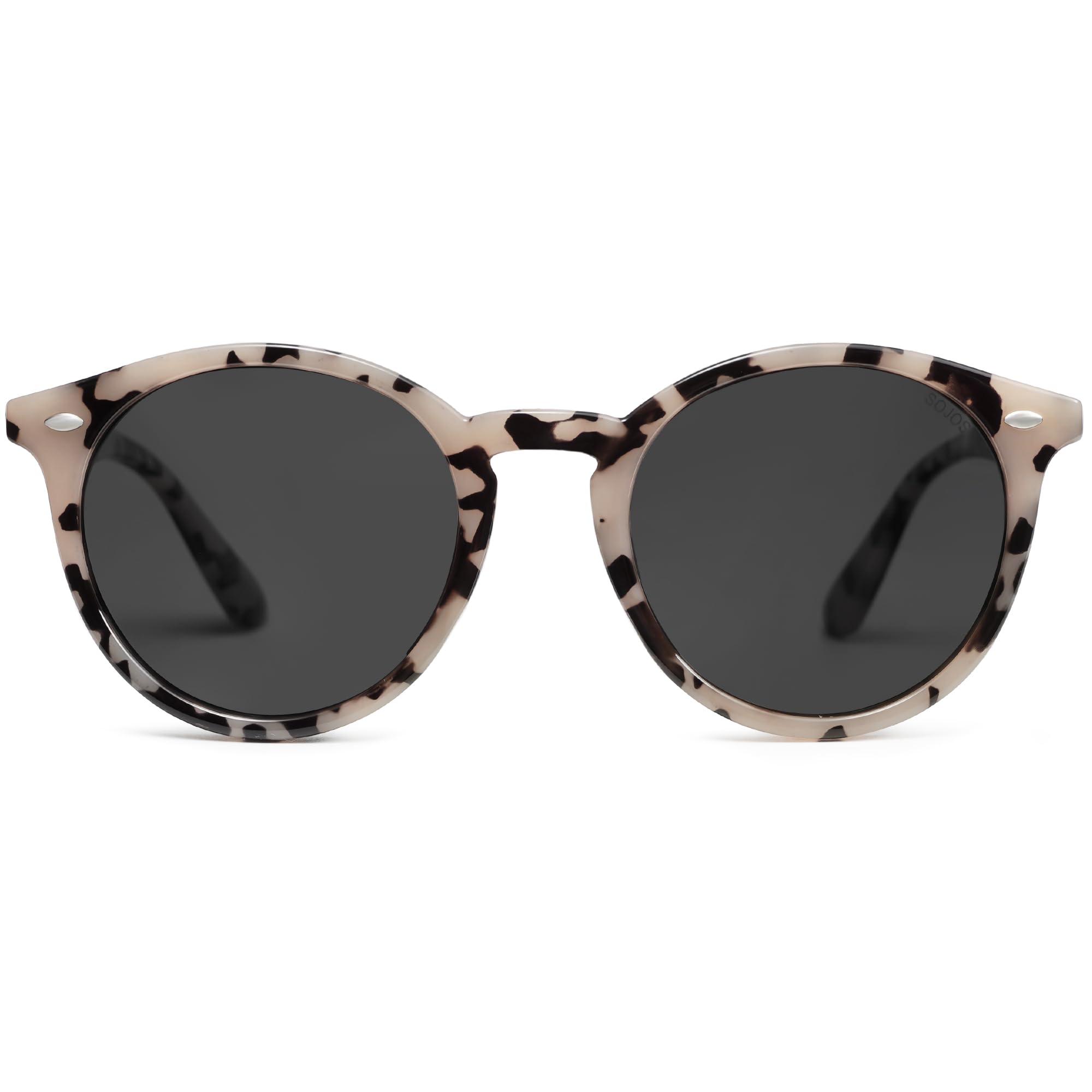 SOJOS Retro Round Polarized Sunglasses for Women Men Classic Vintage Sunnies SJ2