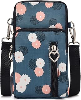 small crossbody bag for women mini crossbody bag mobile phone mini wallet over shoulder strap, 02 Blue/Flower, L