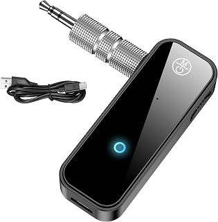 Upgraded AUX Bluetooth 5.4 Adapter for Car, 2 in 1 Wireless Bluetooth Transmitter and Receiver, 3.5mm Jack Wireless Audio Adapter Dongle for PC, TV, Headphone, Car, Home Audio Speaker, Hands-Free Call
