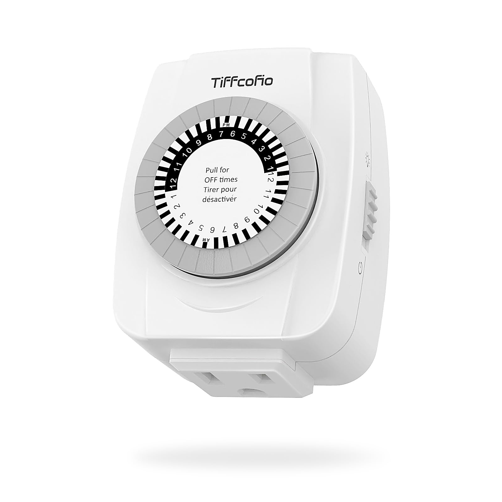 TiFFCOFiO Indoor Mechanical Outlet Timer, 3 Prong Timers for Electrical Outlets,