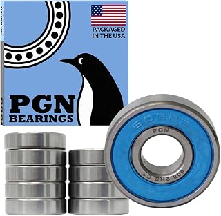 PGN - 608-2RS Sealed Ball Bearing - 8x22x7 - Lubricated - Chrome Steel (10 PCS)