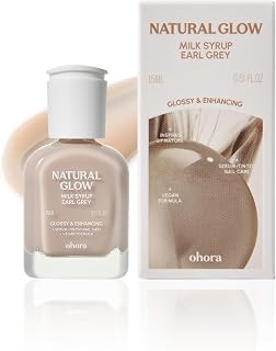 ohora Nail Strengthener – Earl Grey | Tinted Nail Concealer | Nail Hardener for Weak, Damaged Nails | Nail Care Polish with Glossy Finish | Milk-Syrup Formula, 15 mL