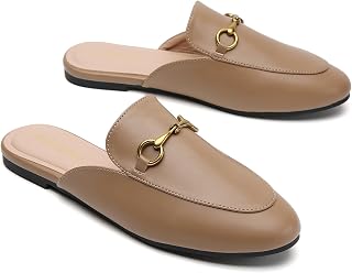 Minorsu Buckle Mules for Women Flats Loafers Shoes for Work Office Business