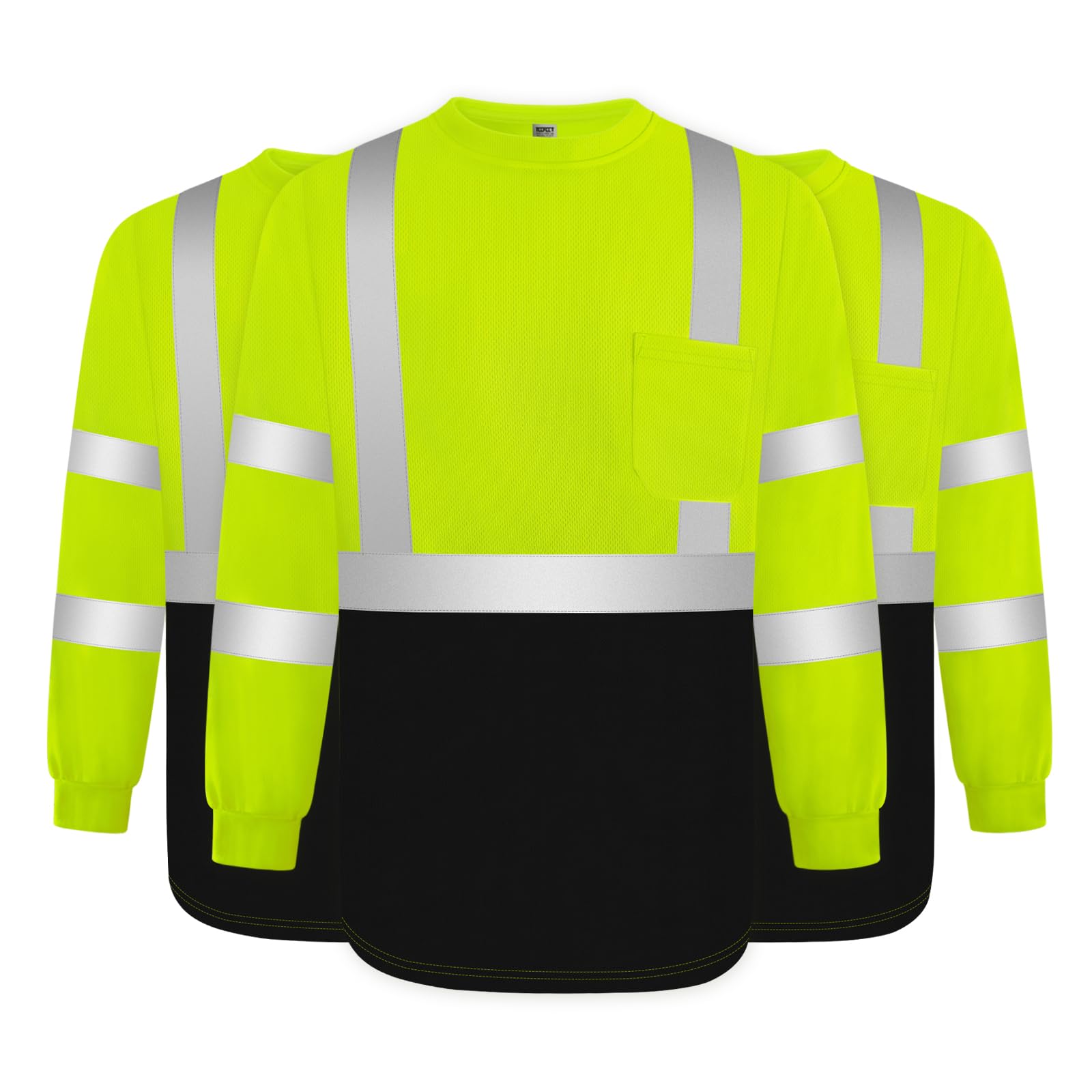 TCCFCCT Long Sleeve Work Shirts for Men - Construction Class 3 Hi Vis, Dirt-Resi