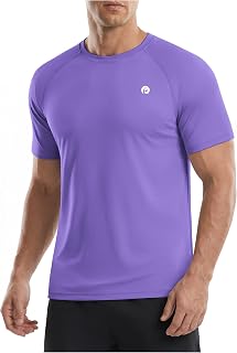 PINSPARK Workout Shirts for Men Short Sleeve UPF 50+ Quick Dry Gym T-Shirt