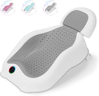 babove Baby Bath Support | Newborn Bathtub with Thermometer,Ideal for Babies Less Than 6 Months Old Collapsible Bathtub-2 Position, Baby tubs for Newborn Essentials Must Haves (Gray)